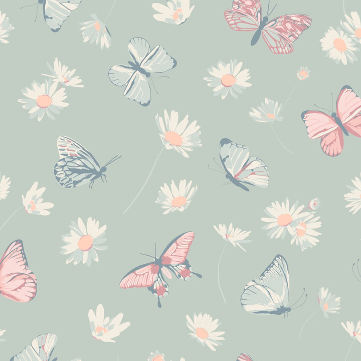 Butterfly Daisy Bamboo Summer Pajama Set - Butterfly Daisy Mint