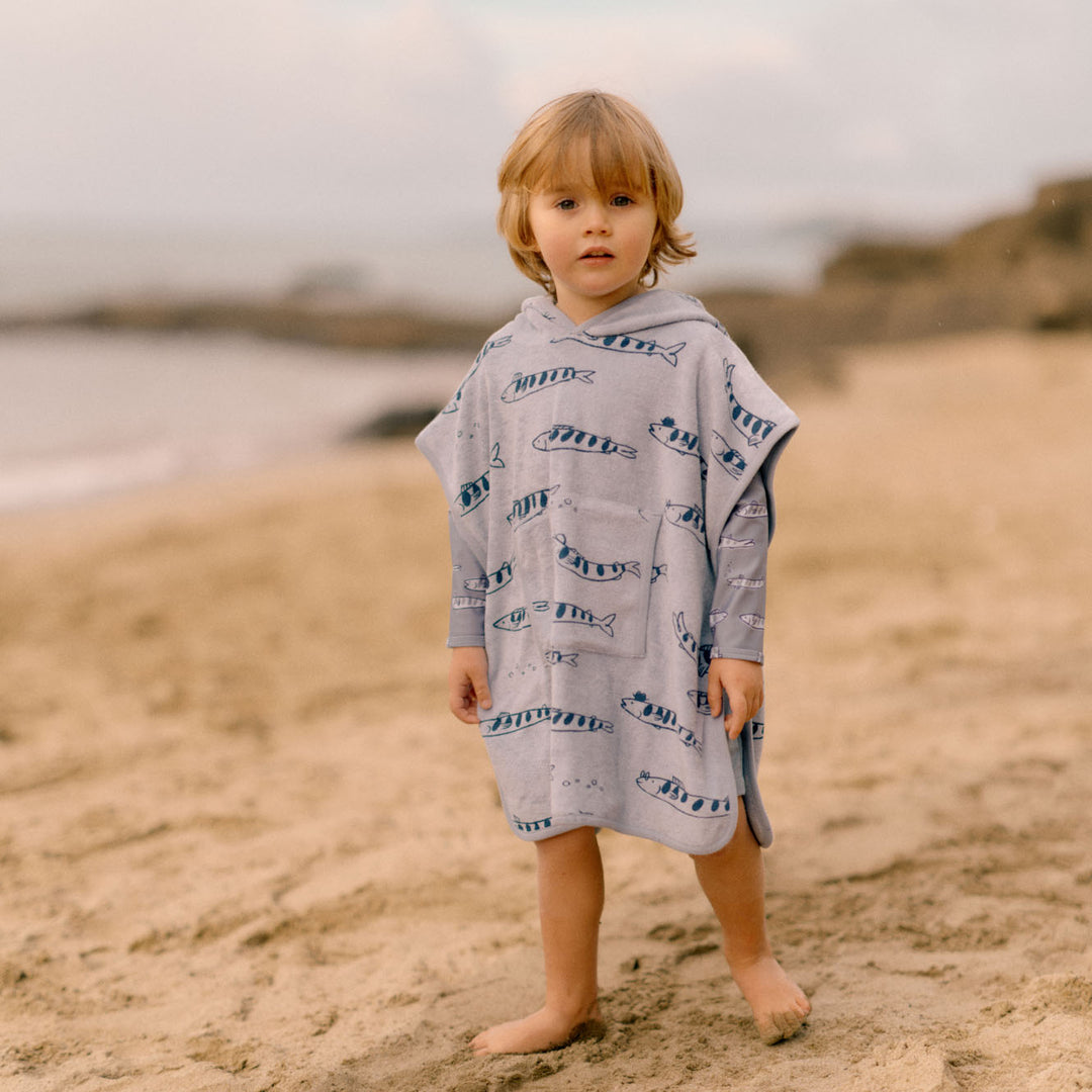 Organic Cotton Poncho Towel - South Seas Print Terry Towels Nature Baby 