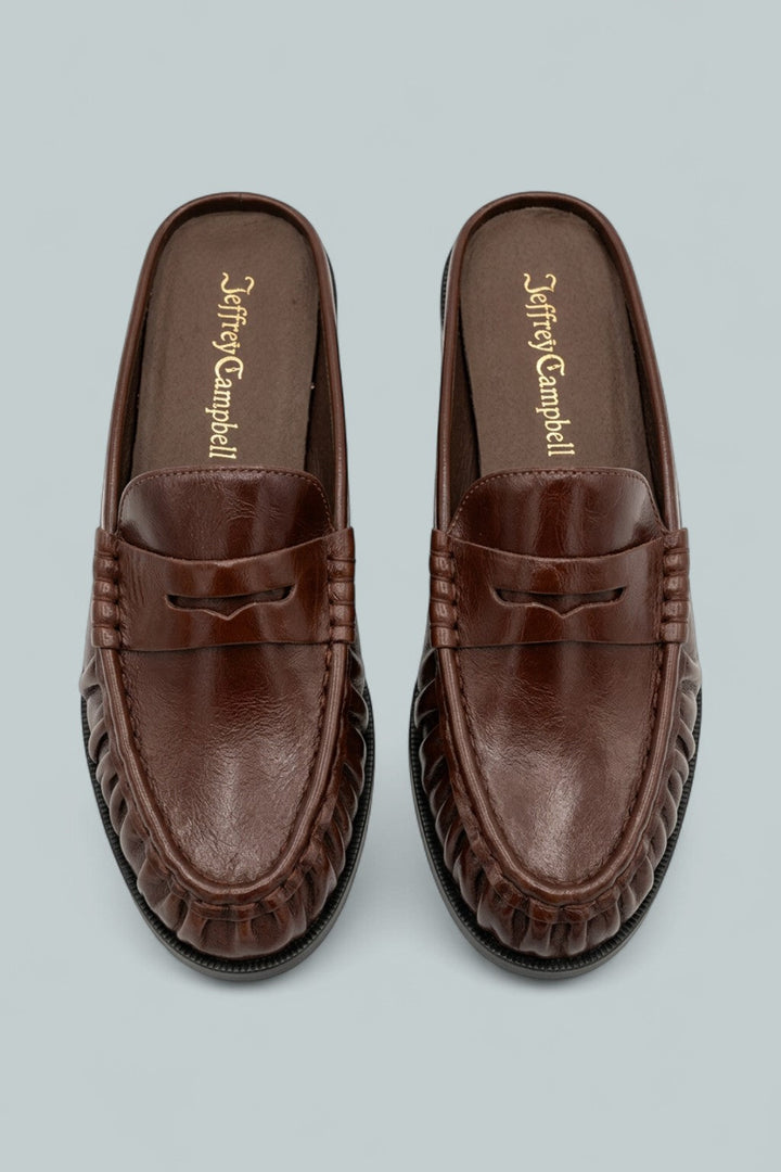 Women's Goddard Leather Loafer Mules - Brown