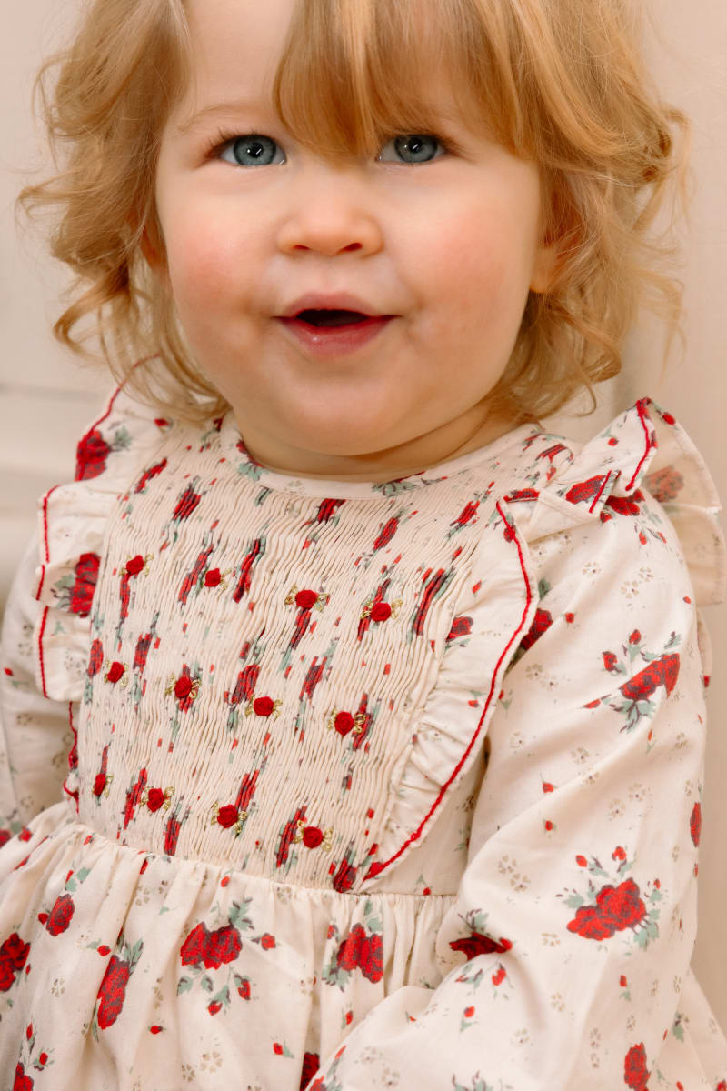 Anastasia Christmas Baby Set - Floral/White/Red