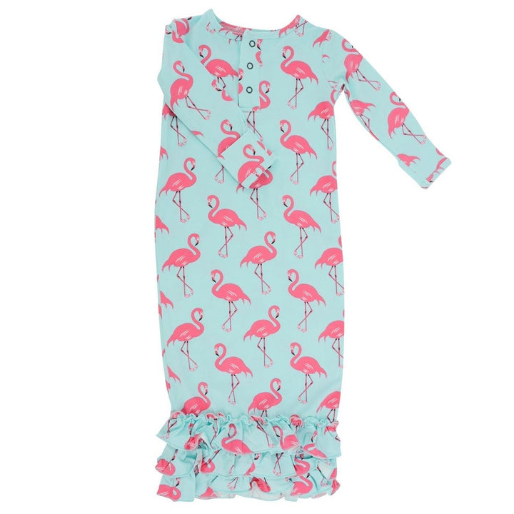 Ruffle Gown - Flamingo Aqua