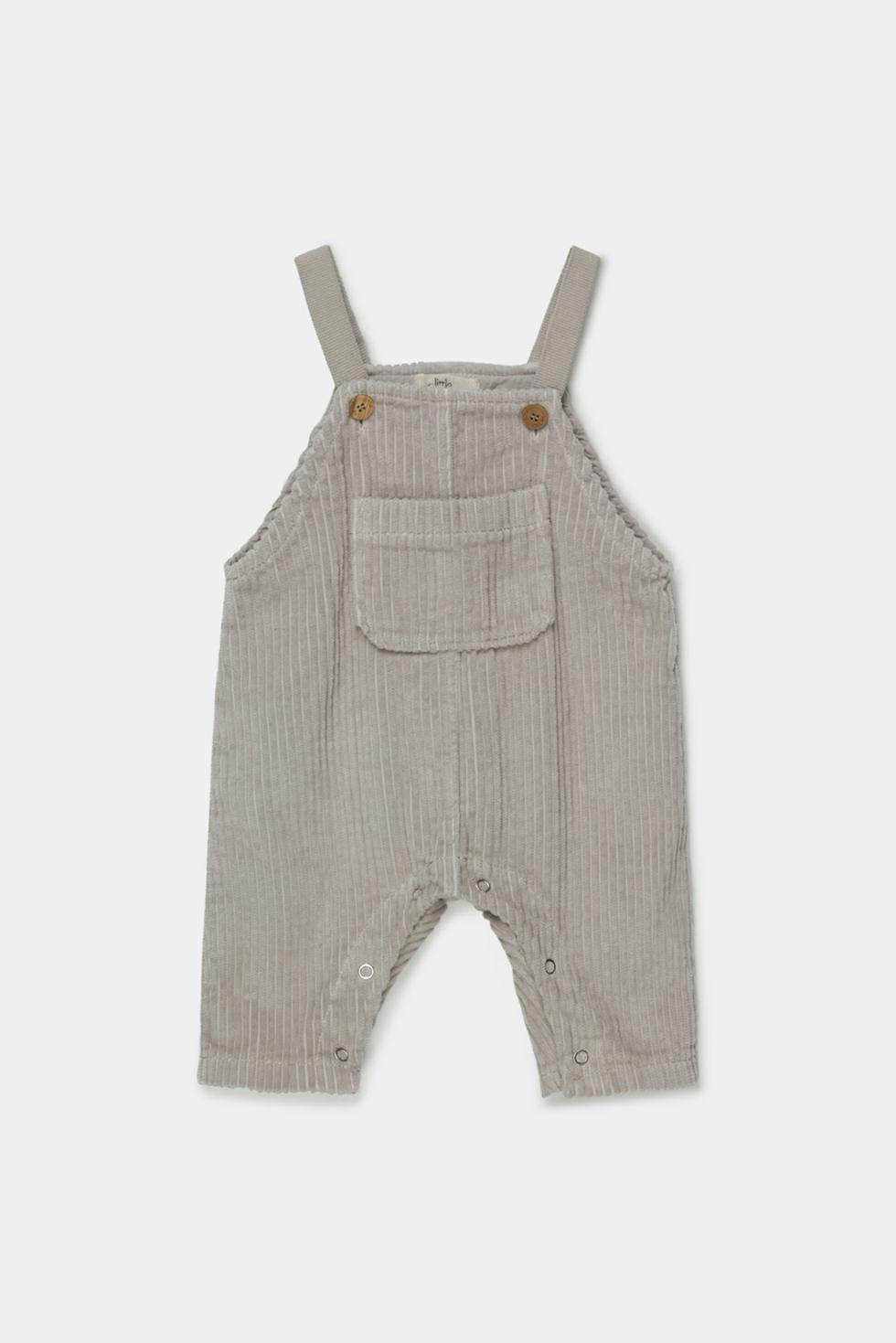 Organic corduroy baby overalls - Light grey - Overalls
