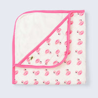 Organic Hooded Towel - Flamingo Floatie