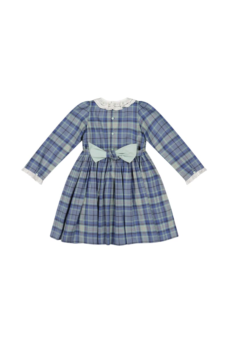 Heidi Tartan Smocked Dress - Plaid/Blue/Navy/Green