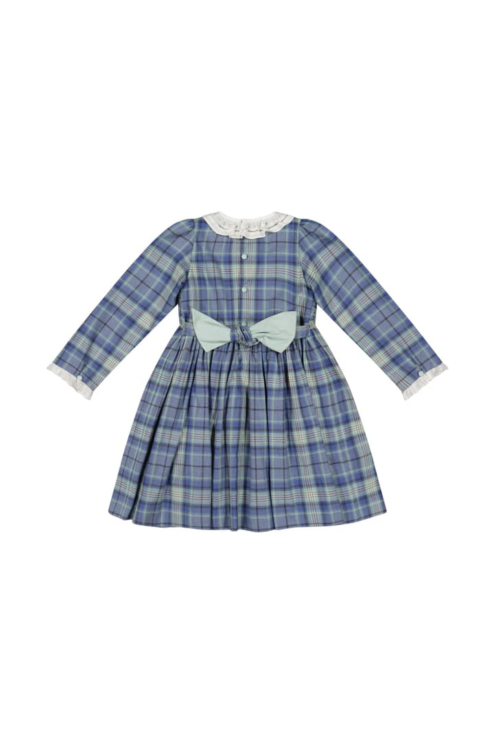 Heidi Tartan Smocked Dress - Plaid/Blue/Navy/Green