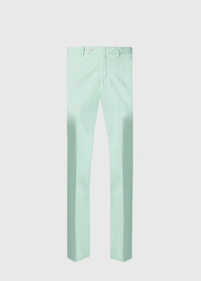 Cotton & Silk Garment Dyed Trouser - Mint