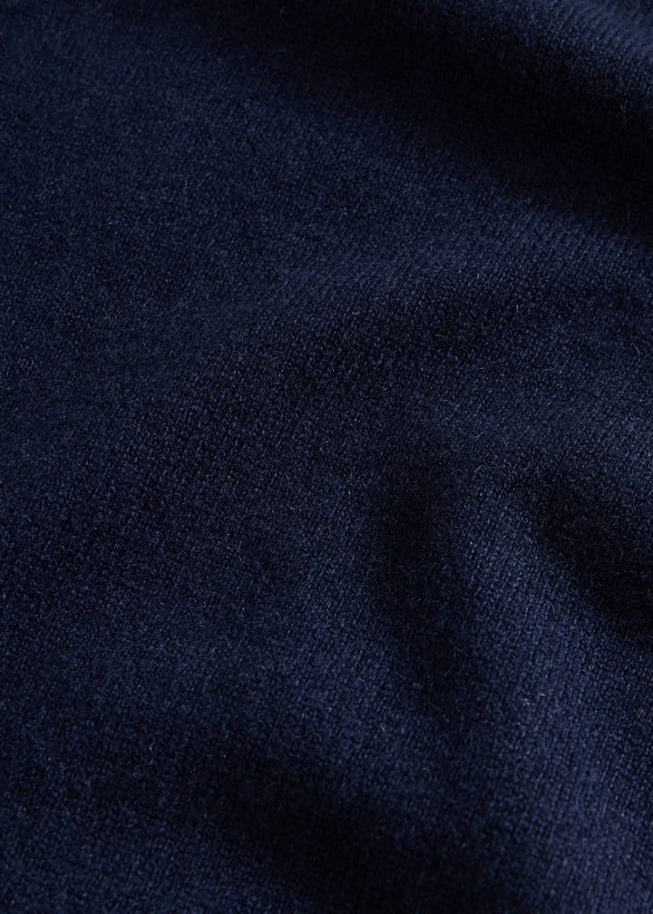 Suede Knit Polo - Navy