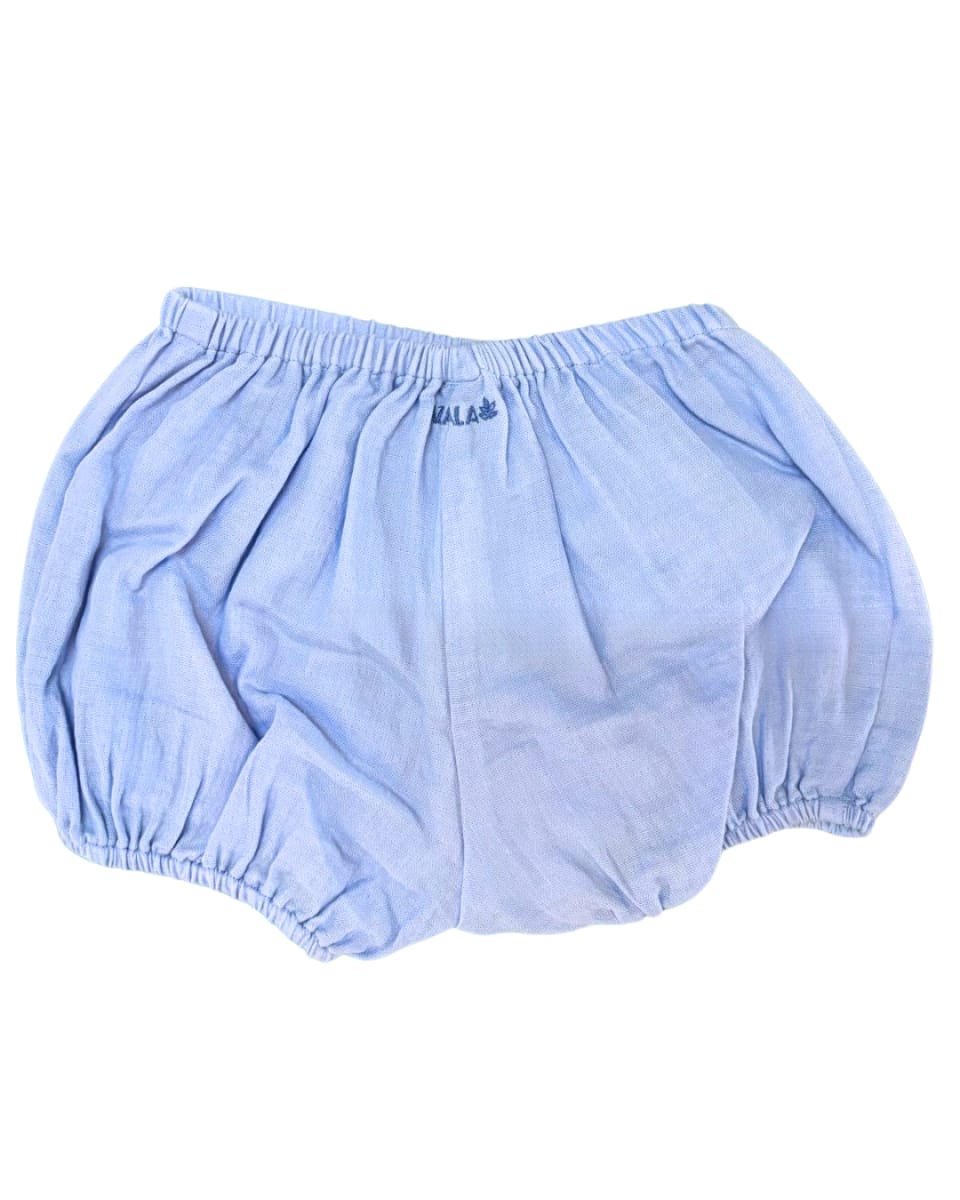 Camille Embroidered Bloomers - Azure Blue