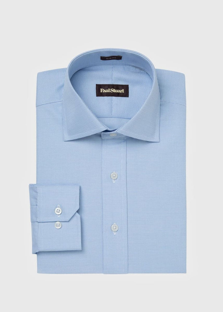 Royal Oxford Cotton Slim Fit Dress Shirt - Blue