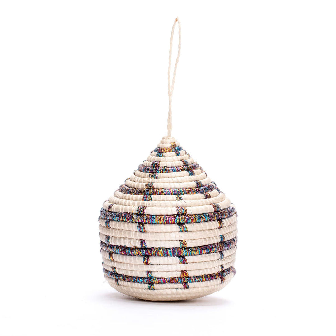 Patterned Multicolor Metallic Bulb Ornament