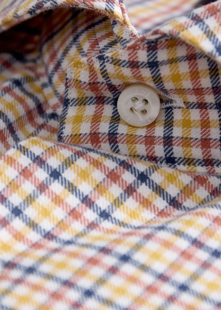 Plaid Sport Shirt - Navy/Gold