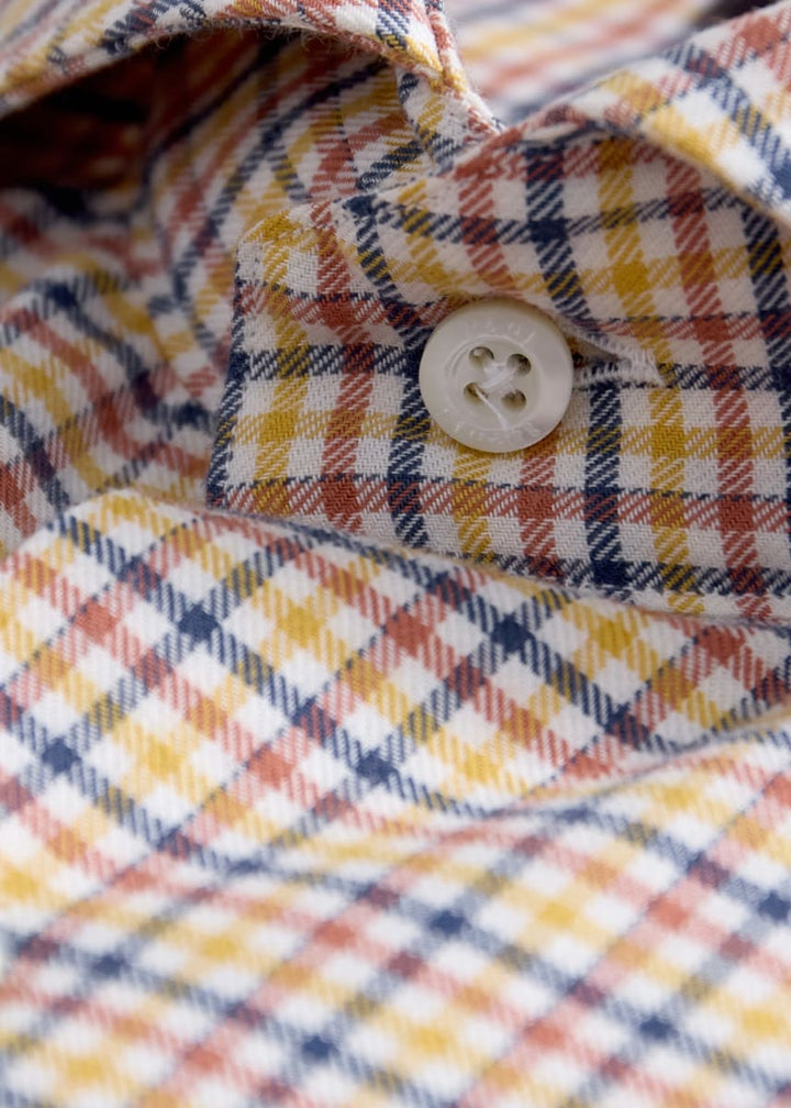 Plaid Sport Shirt - Navy/Gold
