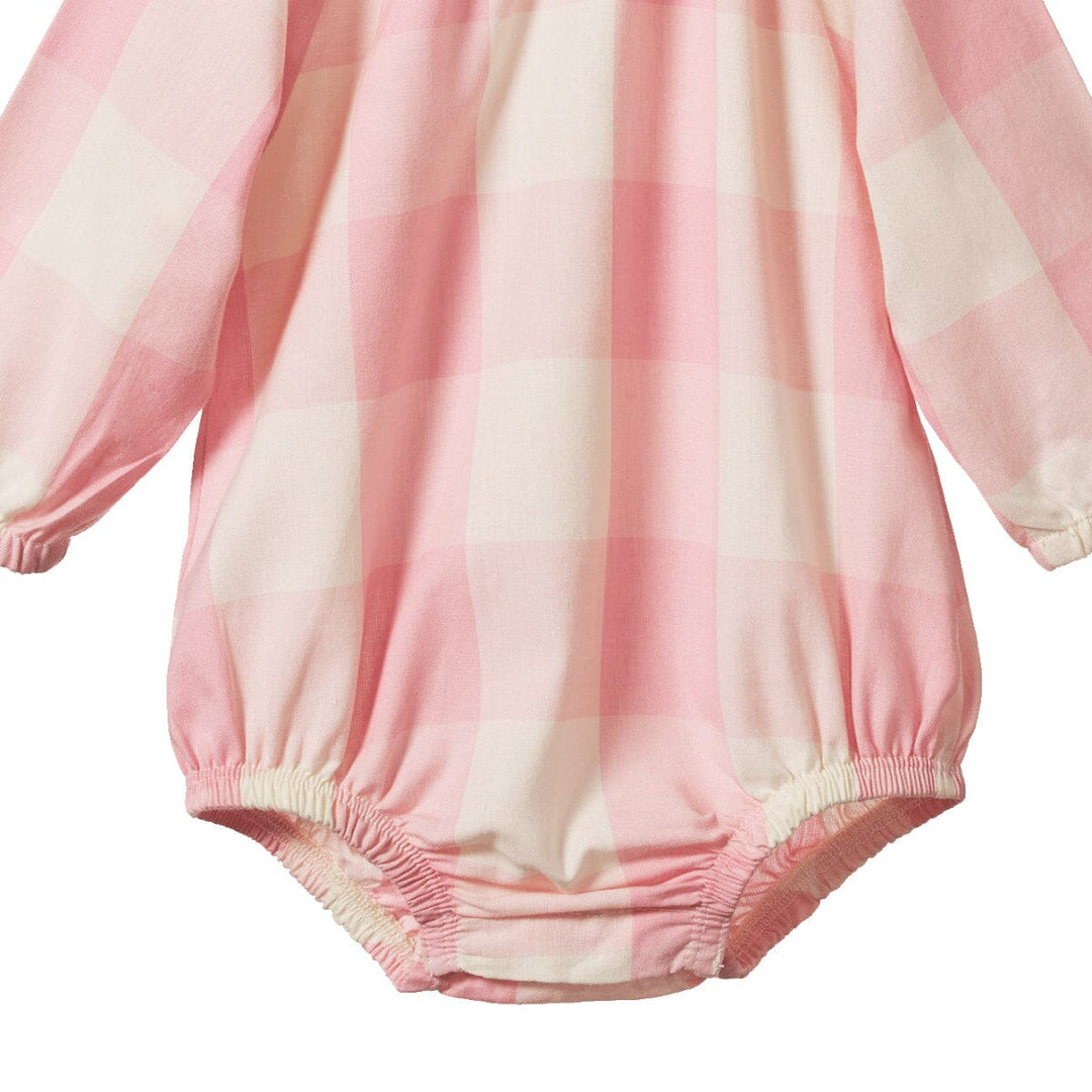 Meadow Bodysuit Gingham - Summer Rose Check Bodysuits Nature Baby 