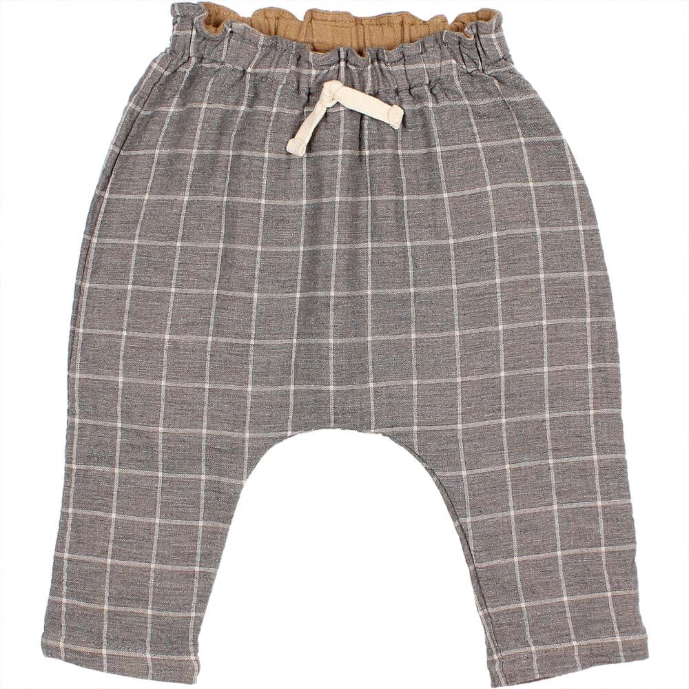 Baby Check Pants - Check Grey Pants Buho 