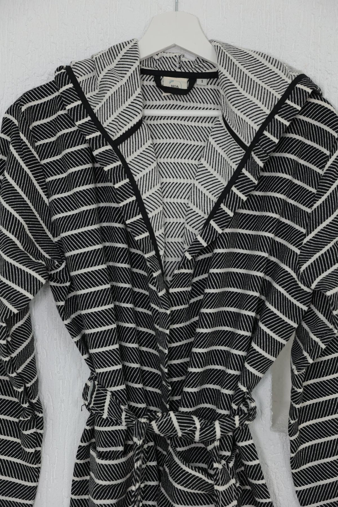 Cotton Black Striped Bathrobe
