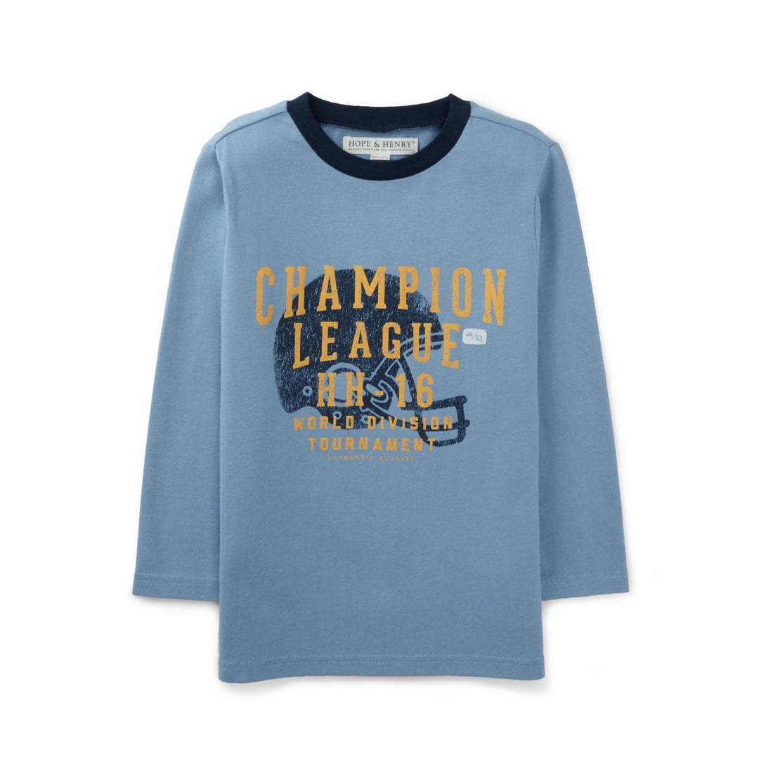 Long Sleeve Graphic Tee - Light Denim