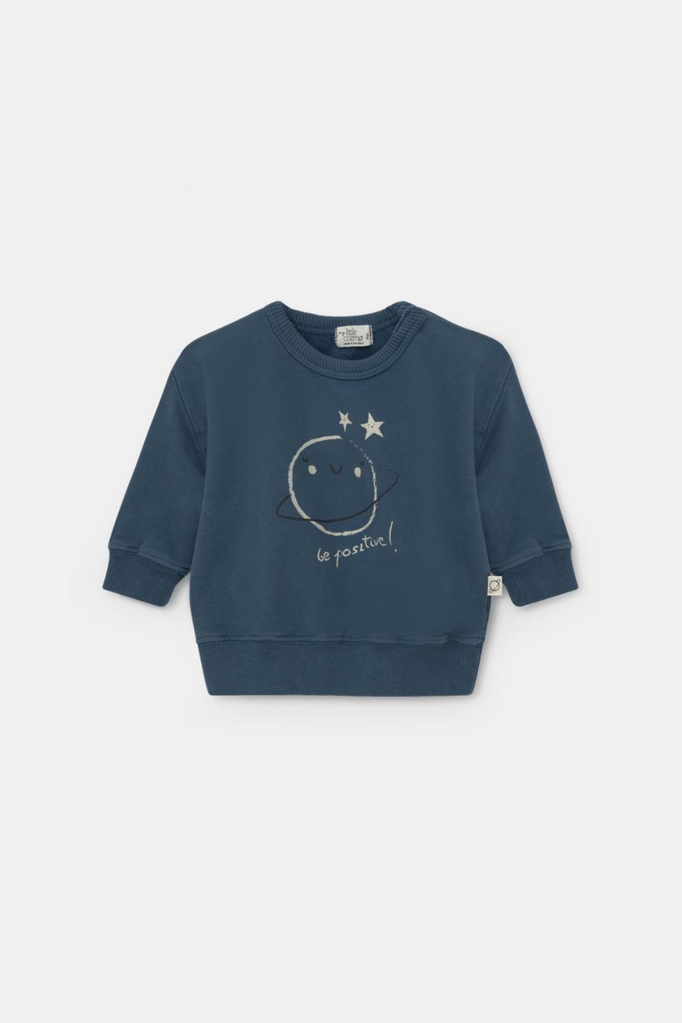 Organic baby print sweatshirt - Blue