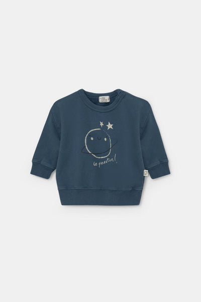 Organic baby print sweatshirt - Blue