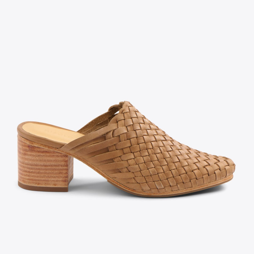 All-Day Woven Heeled Mule - Almond