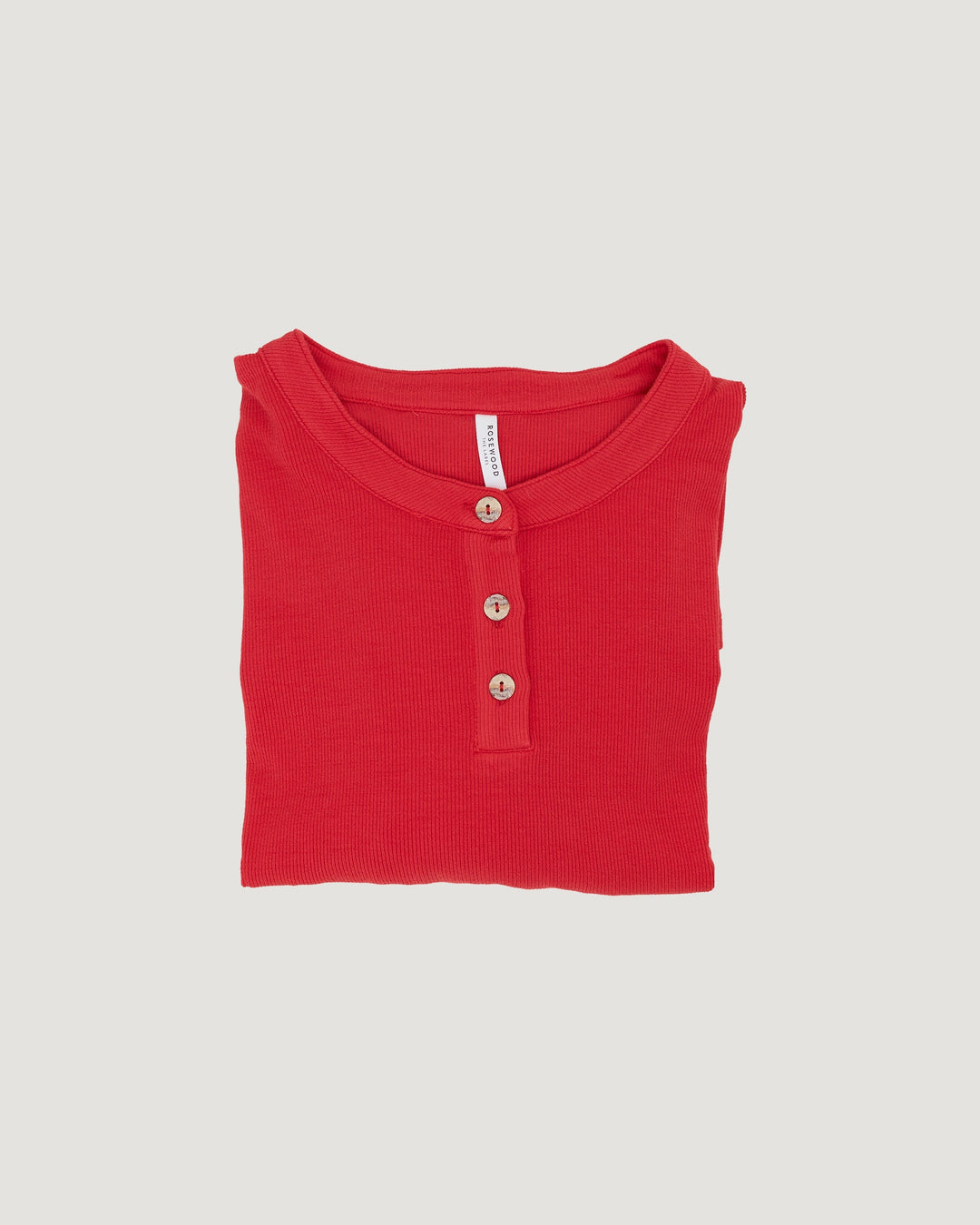 Men's Henley Top - Classic Red