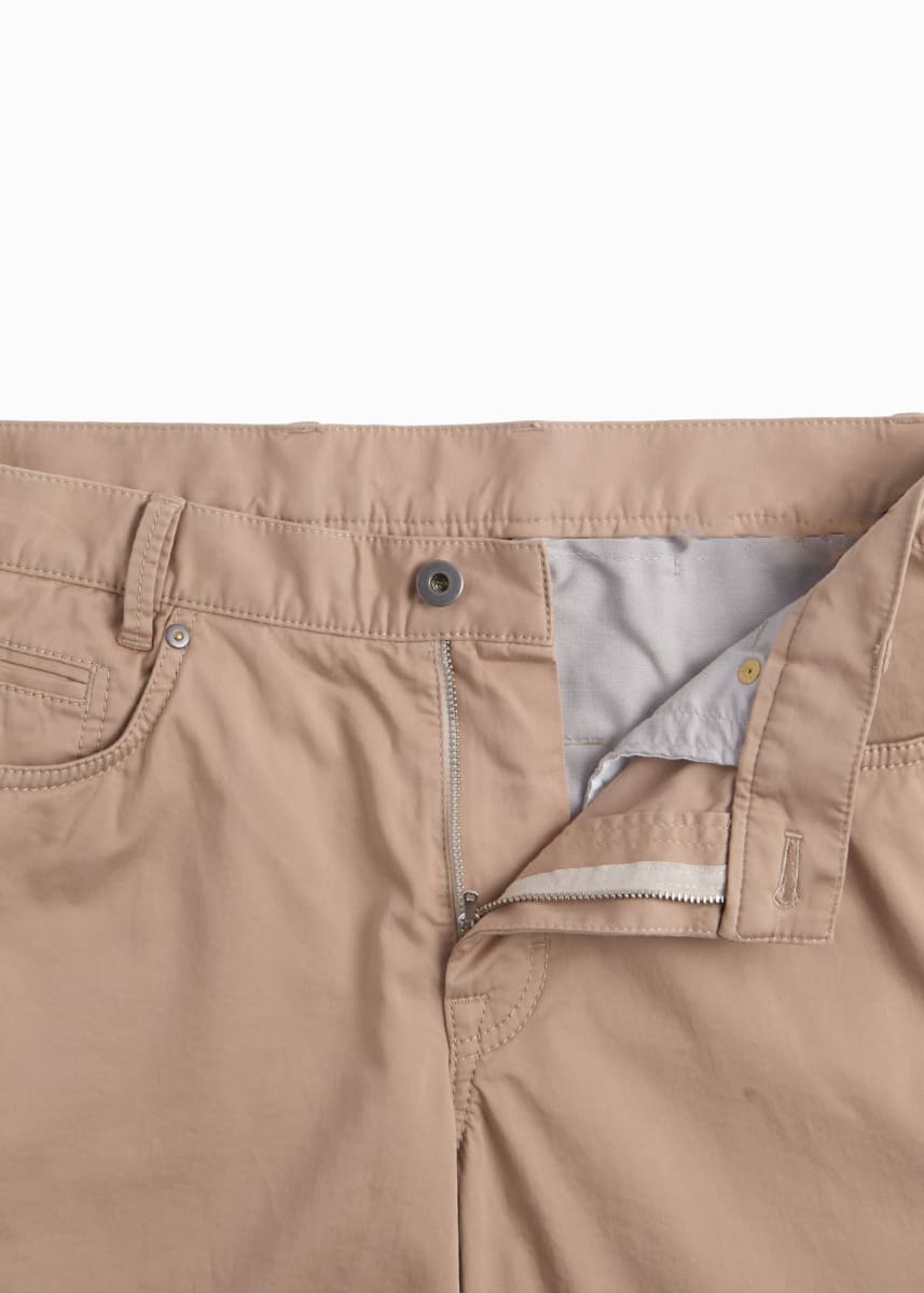 Five Pocket Satin Finish Cotton Pant - Khaki