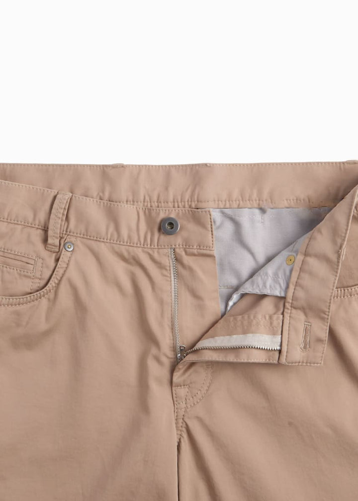 Five Pocket Satin Finish Cotton Pant - Khaki