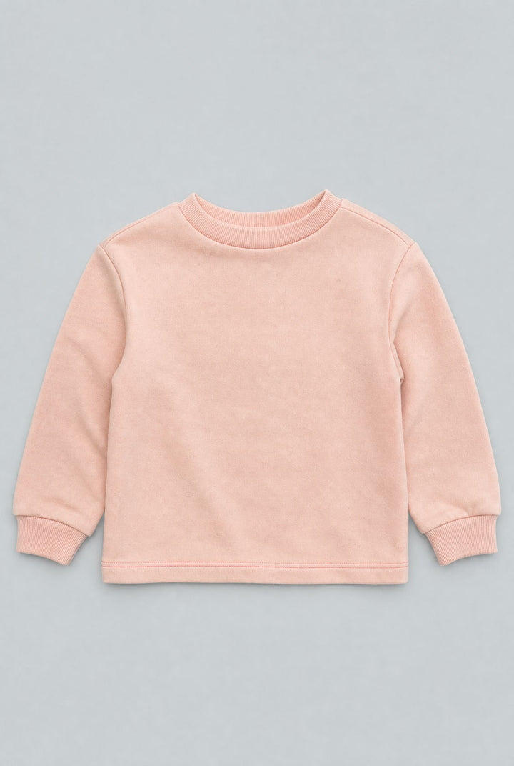Patchwork Crewneck Sweatshirt - Pale Peach