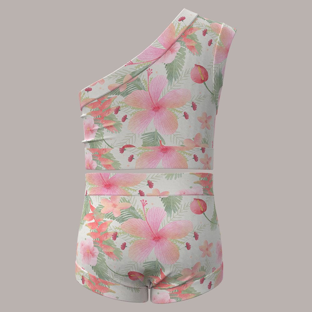 Tropical Flowers Bummies + Shoulder Tank - Tropical Flowers