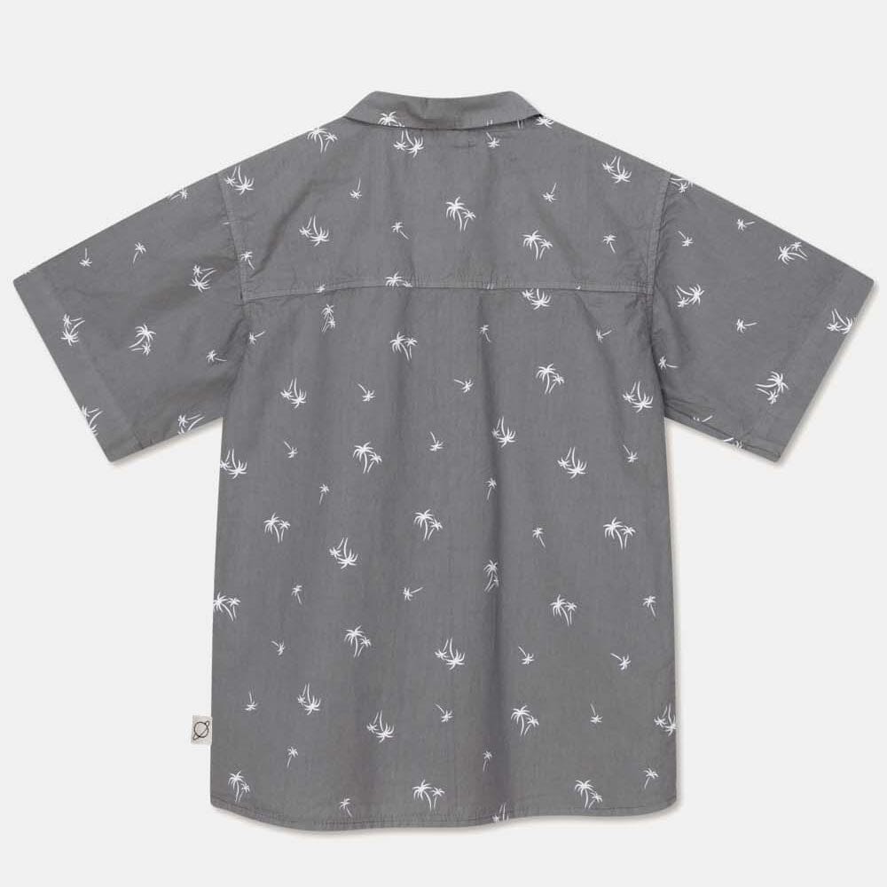 Palm Print Shirt - Dark Grey Tops My Little Cozmo 