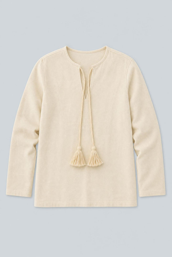 Tassel Tie Sweatshirt - Ivory