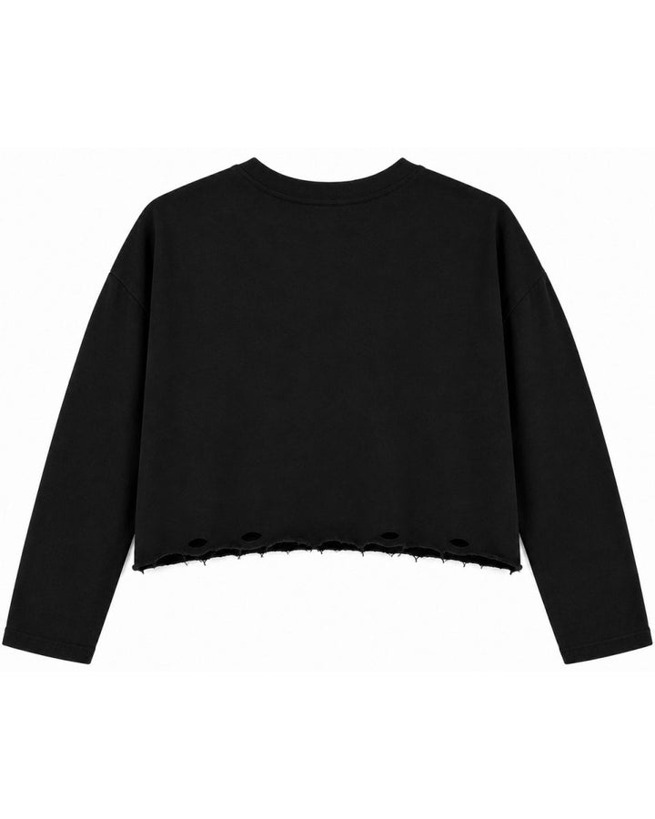 Best Friend Long Sleeve Crop Little Kids - Black