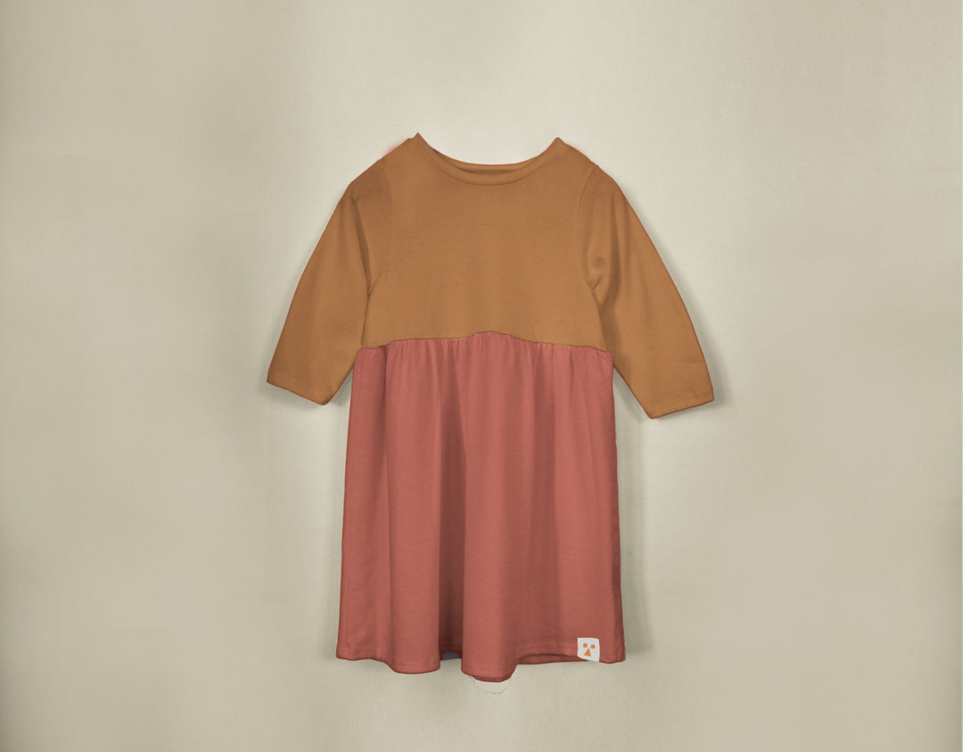 Two-Tone Organic Cotton Jersey Dress - Manza