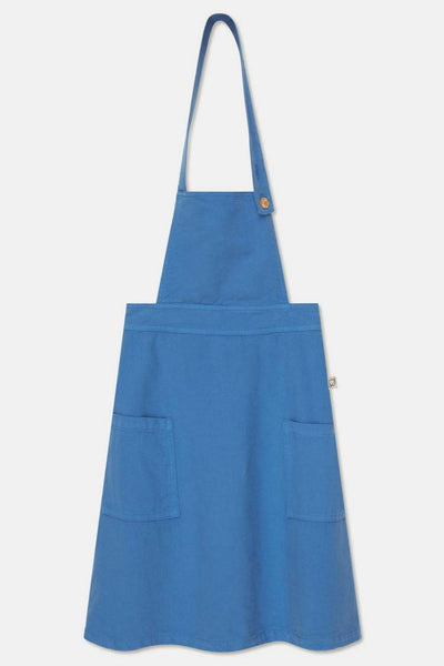 Rustic cotton one-shoulder dress - Blue