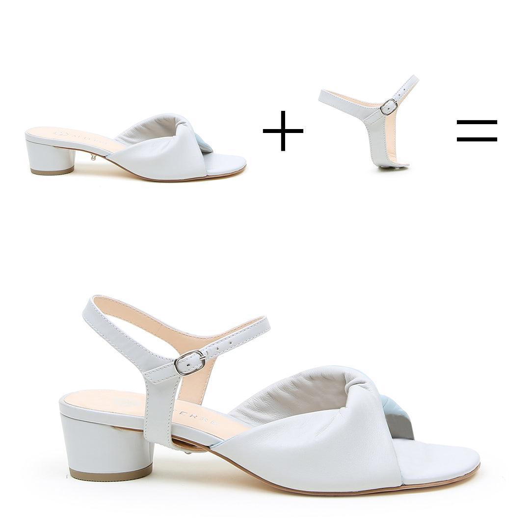 Cloud Grey Lo Twist Sandal + Jackie Strap - Light Gray
