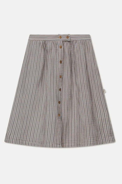 Gauze stripe skirt - Soft grey