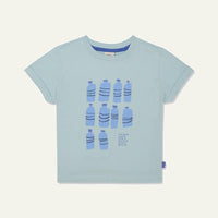 Recycled Cotton Ten Bottle Kid T-shirt - Sterling Blue/della Blue