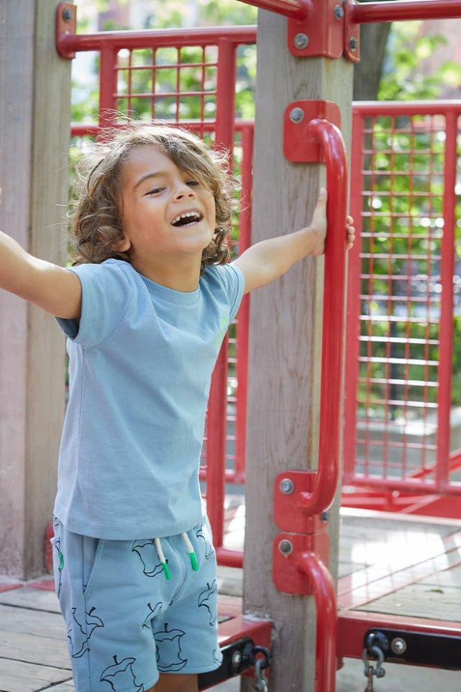 100% Earth loving Kid T-Shirt - Slate Blue/neon - FINAL SALE - T-shirt