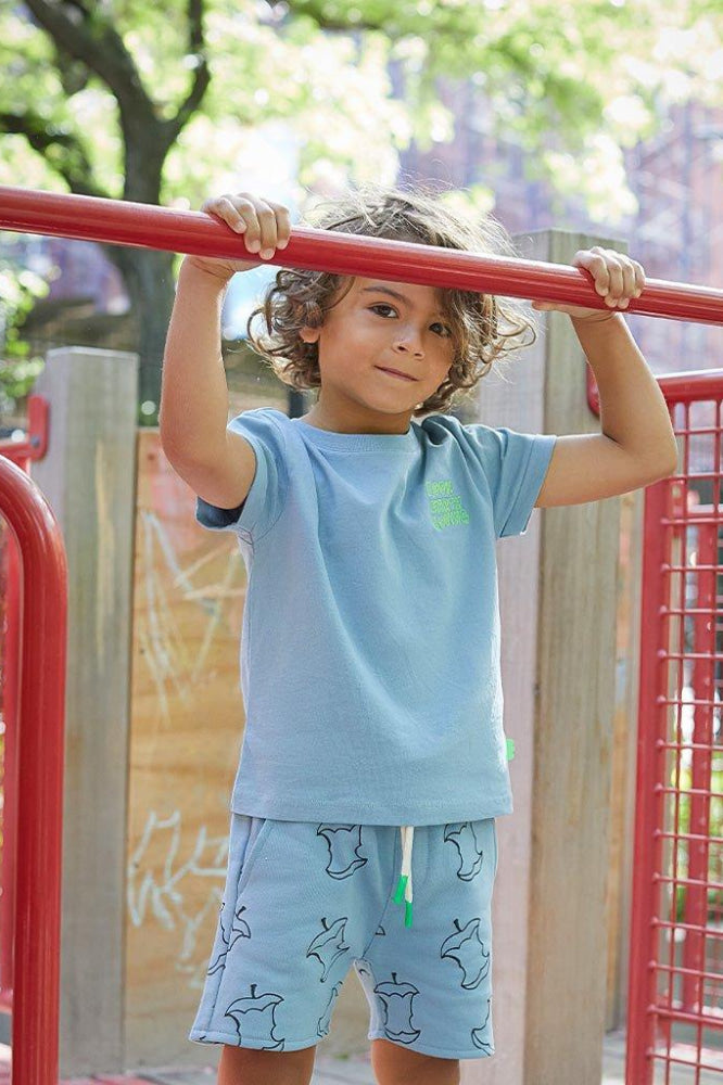 100% Earth loving Kid T-Shirt - Slate Blue/neon - FINAL SALE - T-shirt