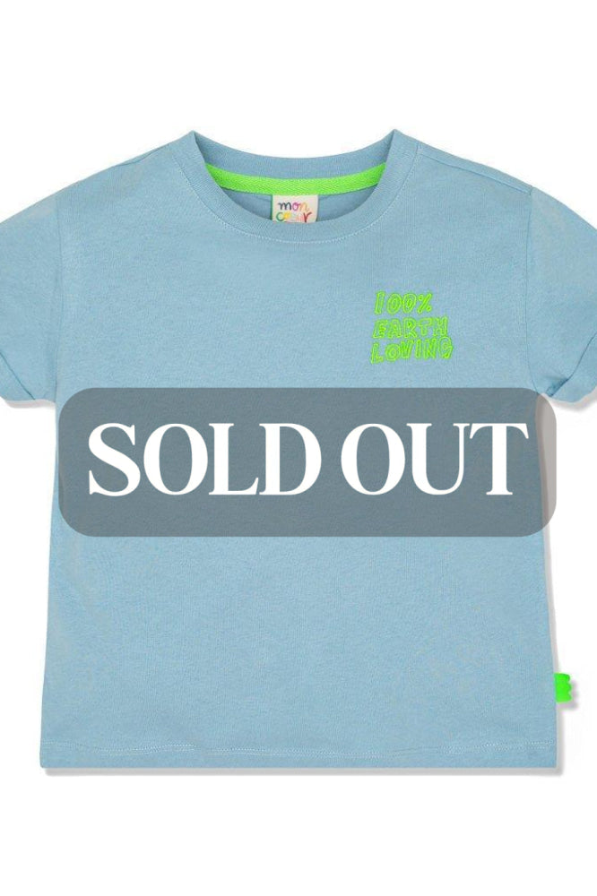 100% Earth loving Kid T-Shirt - Slate Blue/neon - FINAL SALE - T-shirt