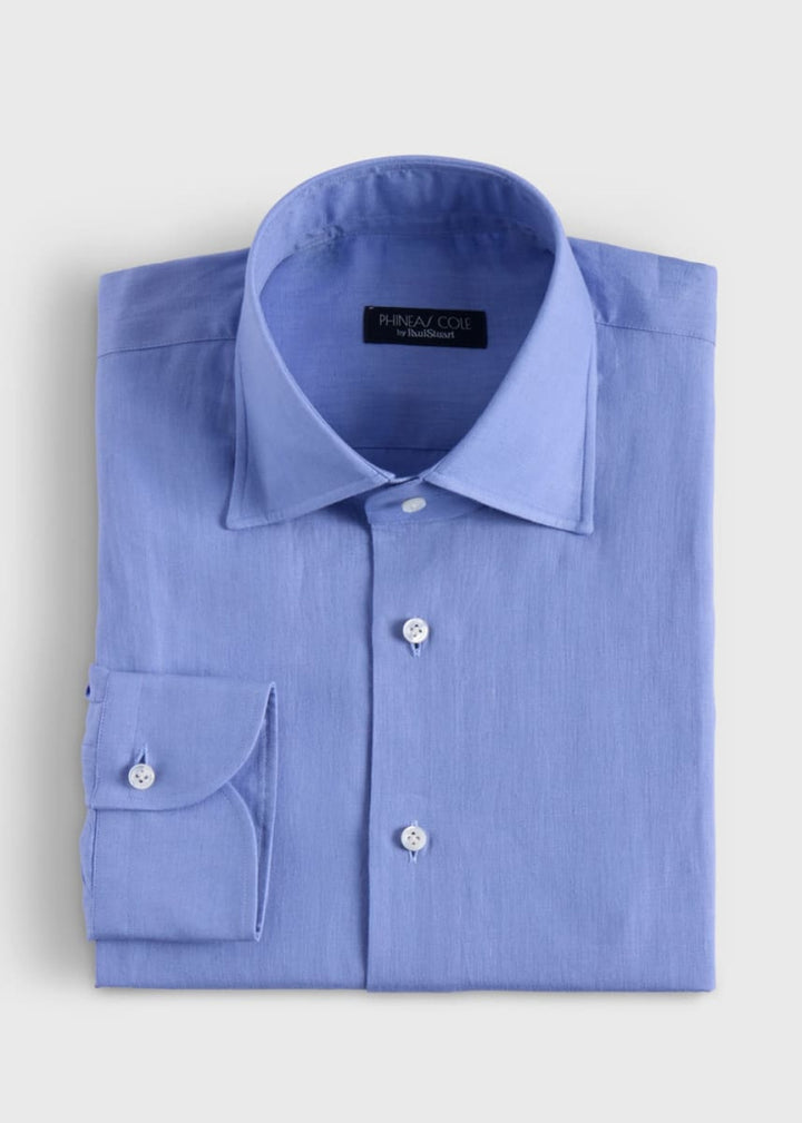 100% Linen Soft Shirt Geneva Collar - Lilac - Collared Shirt
