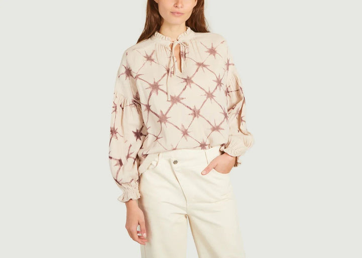 Olivia Woman Blouse - Burgundy Tie Dye Blouses The New Society 