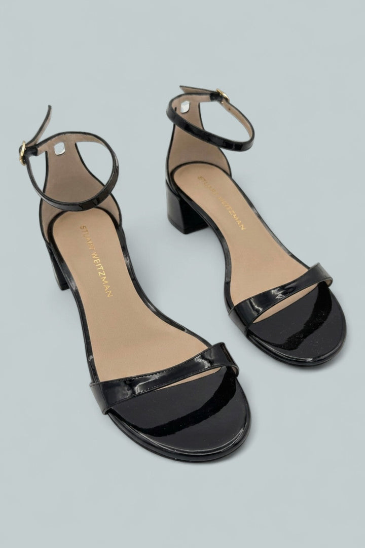 Women's Nudist Block Heel Sandals - Black