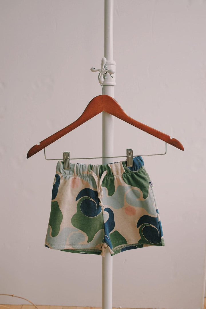 Organic Pima Cotton Kids Shorts - Wave