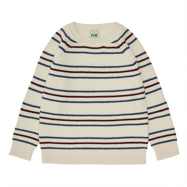 Raglan Sweater - Ecru/Indigo/Berry Sweaters FUB 