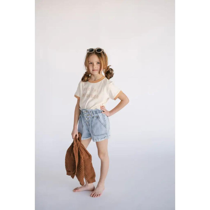 Love Thy Neighbor Kid’s Ringer T-Shirt - Natural