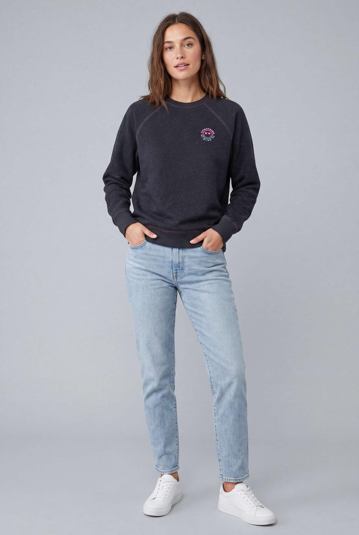 Something To Smile In Sweatshirt - Black
