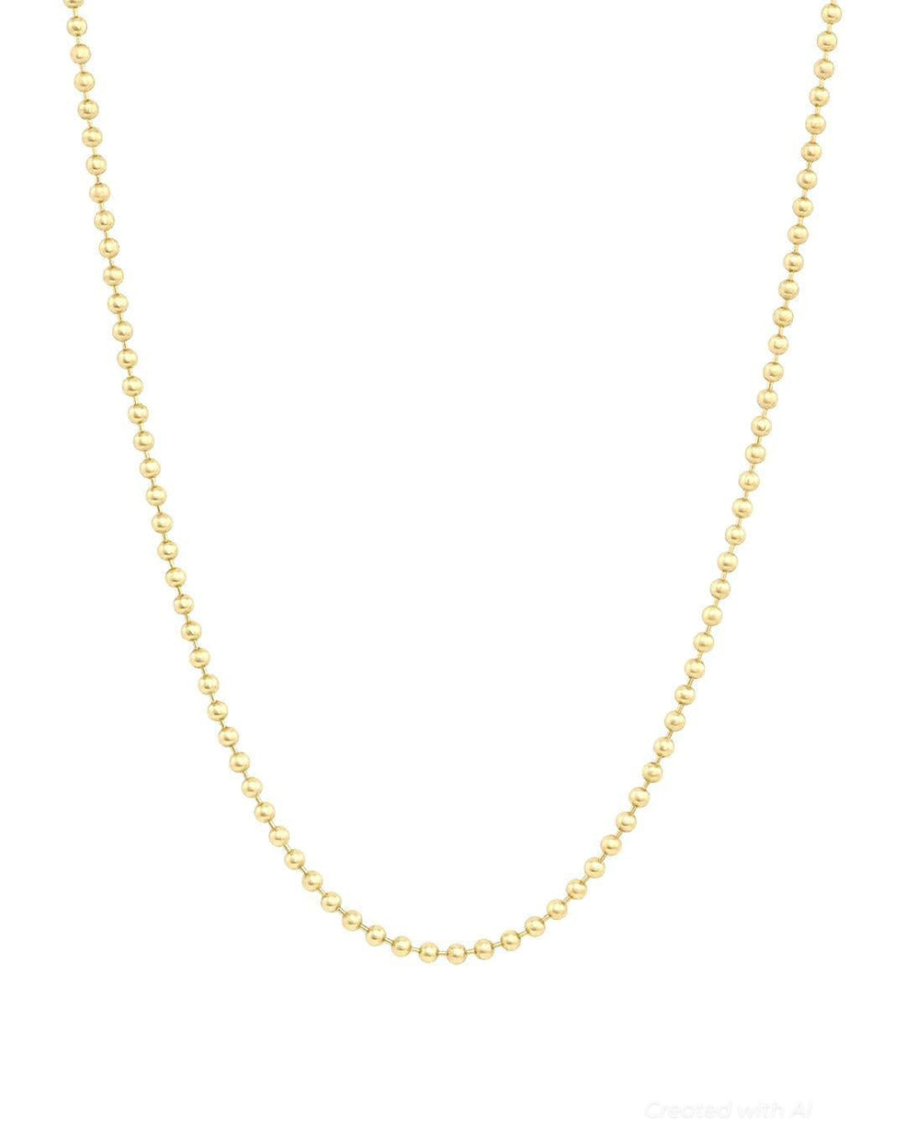 18k gold beaded ball chain necklace - FINAL SALE - One Size - Necklace