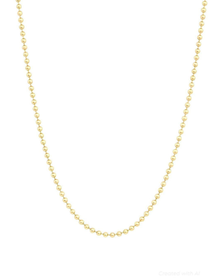 18k gold beaded ball chain necklace - FINAL SALE - One Size - Necklace