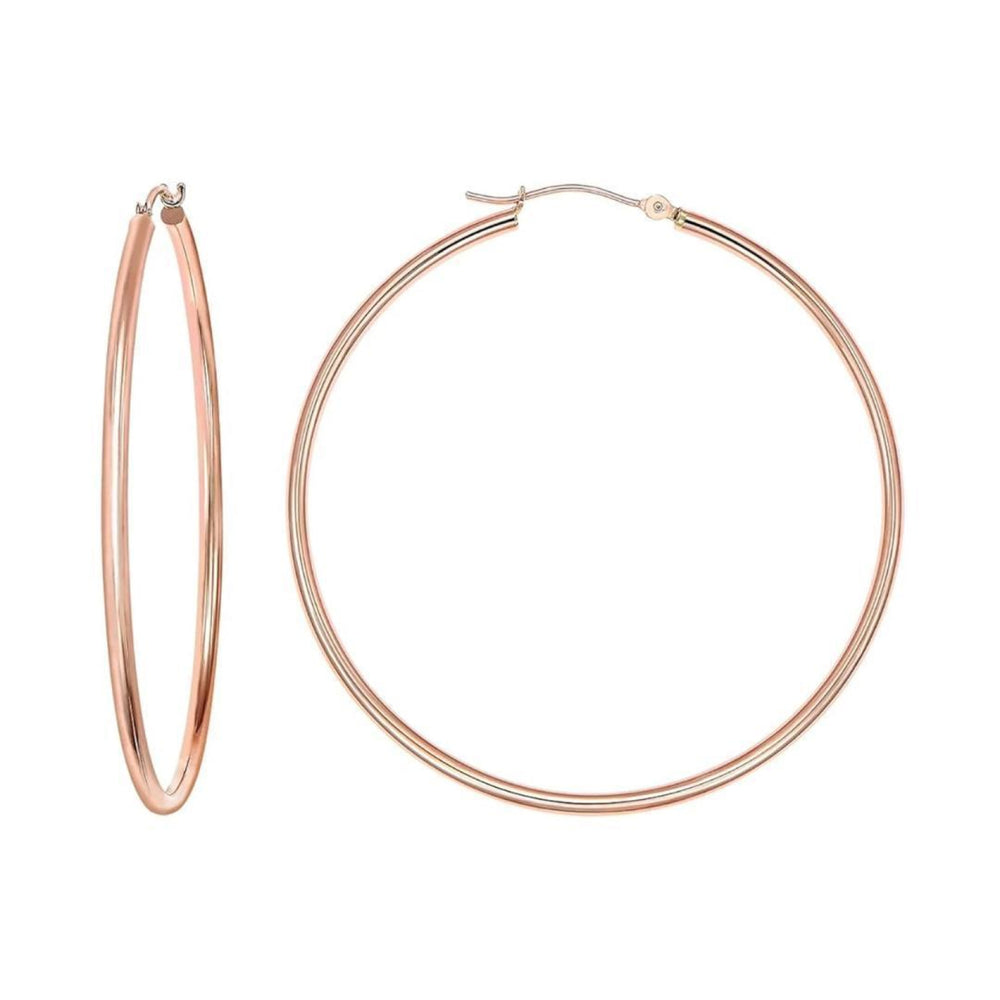 18k Rose Gold Large Hoop Earrings - FINAL SALE - One Size - Earrings