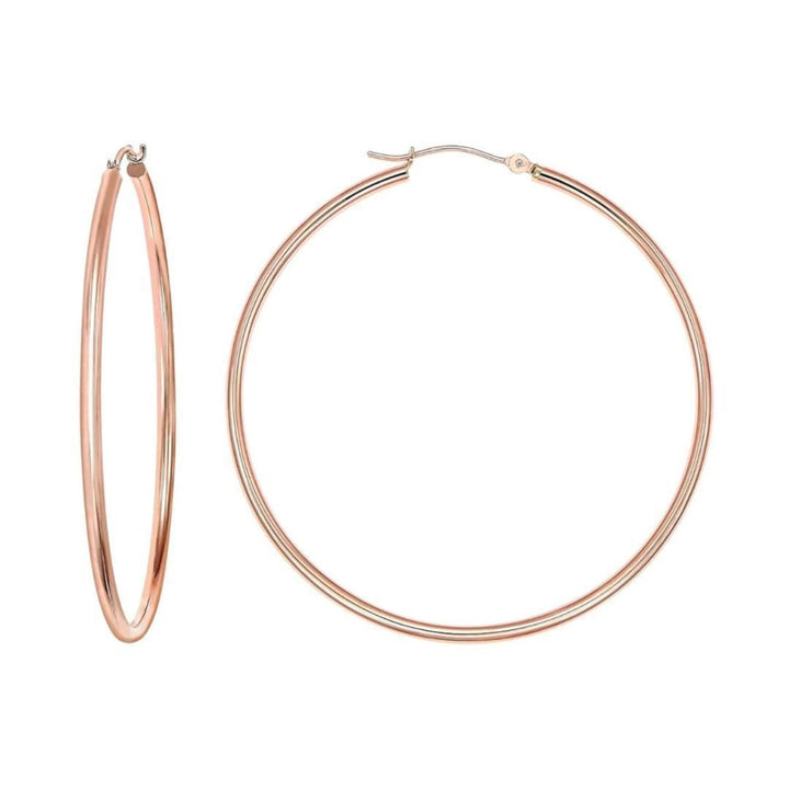 18k Rose Gold Large Hoop Earrings - FINAL SALE - One Size - Earrings